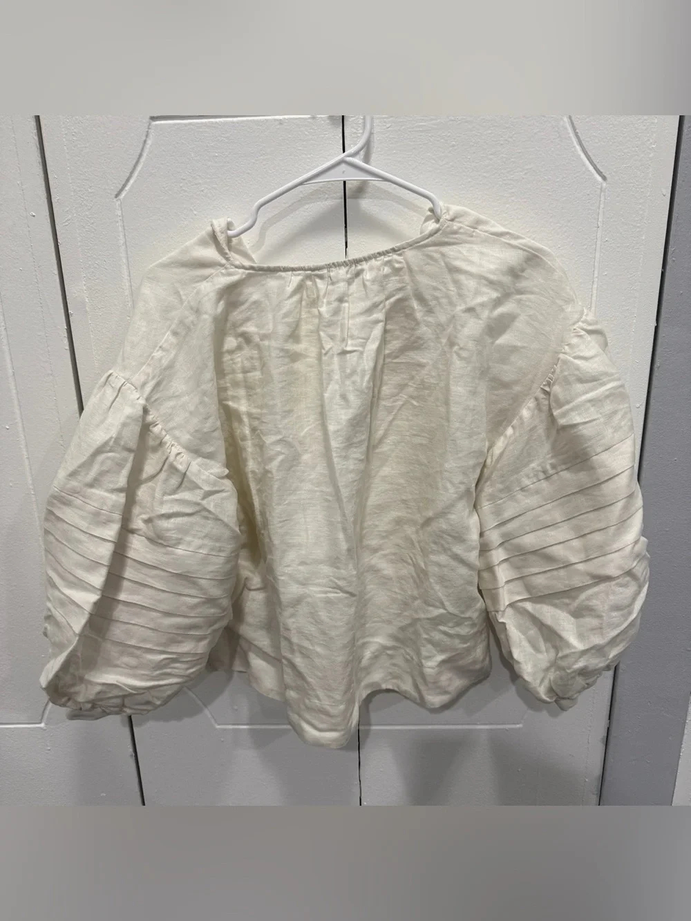 NWT Banana Republic White Linen Peasant Blouse